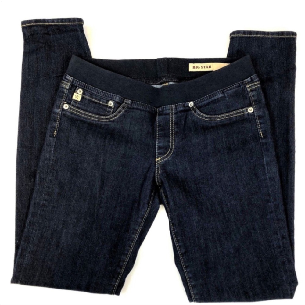 Big Star Dark Wash Elastic Waist Pull on Jeans 29